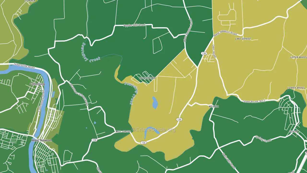 15640, PA Map of Vehicle Theft Rates