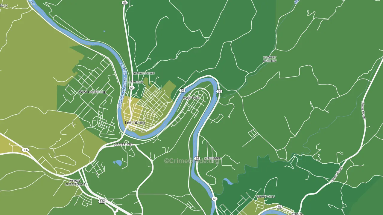 15641, PA Map of Vehicle Theft Rates