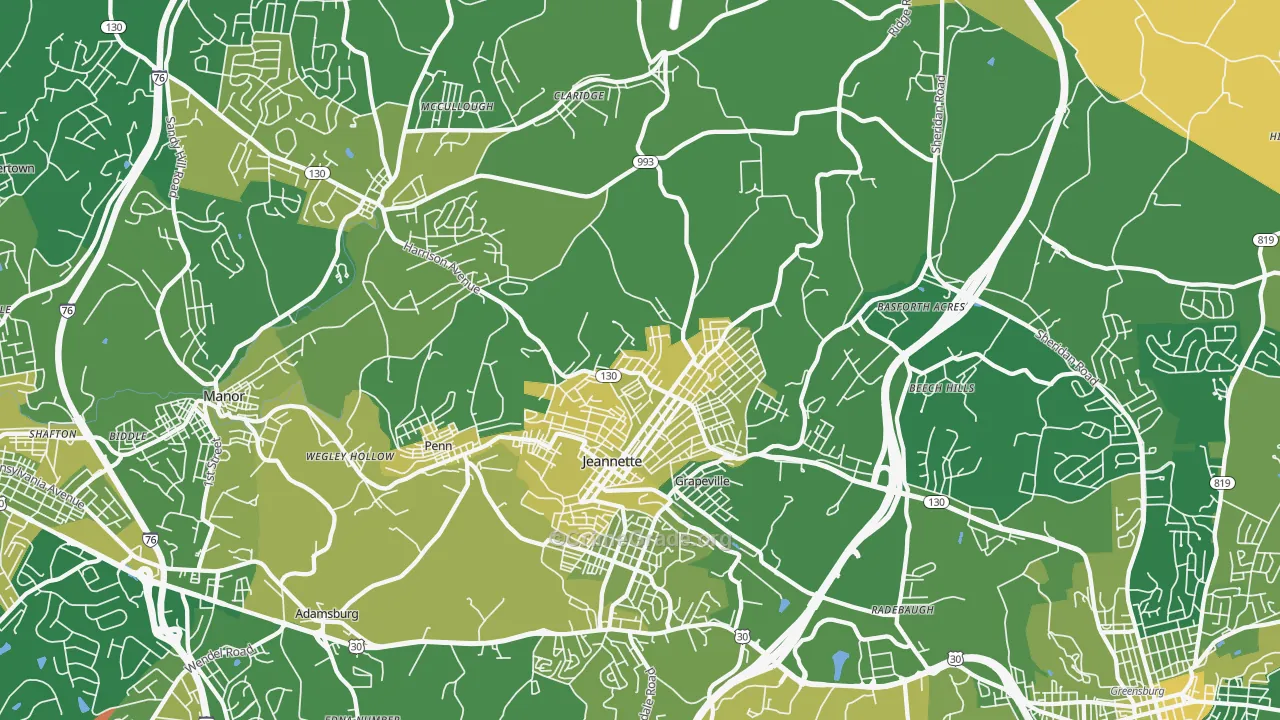 15644, PA Map of Vehicle Theft Rates