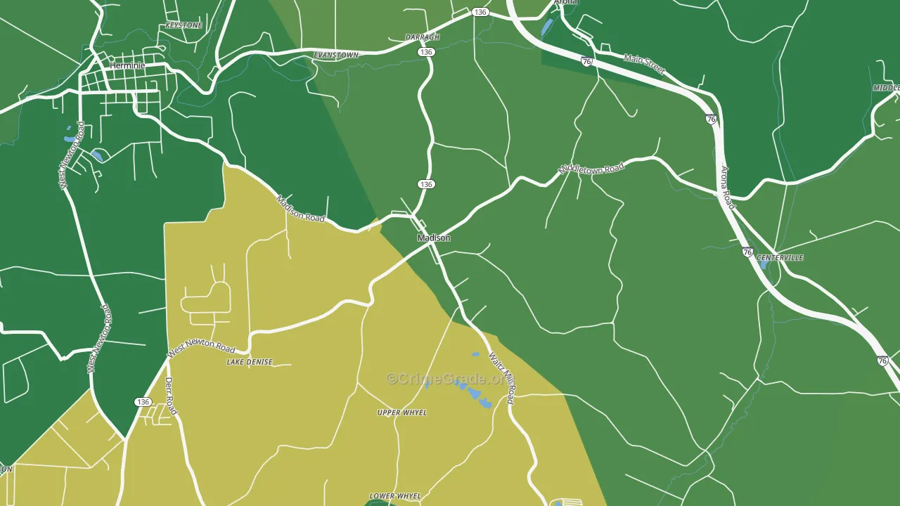 15663, PA Map of Vehicle Theft Rates