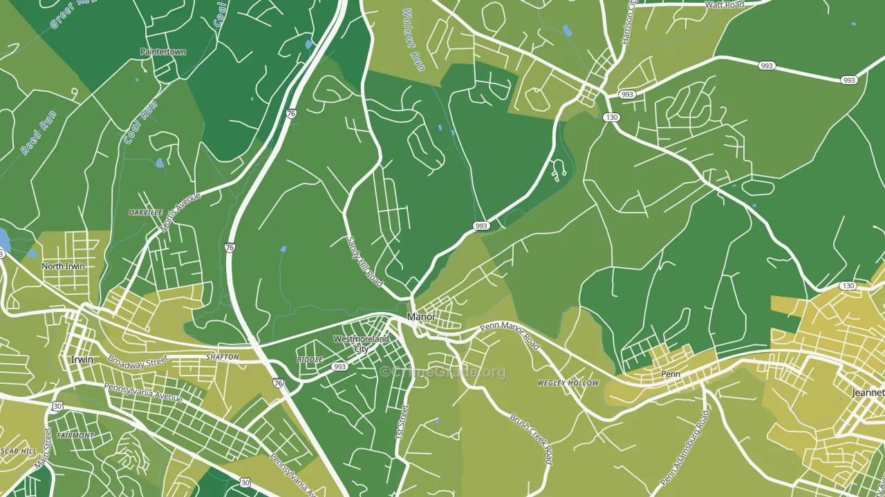 15665, PA Map of Vehicle Theft Rates