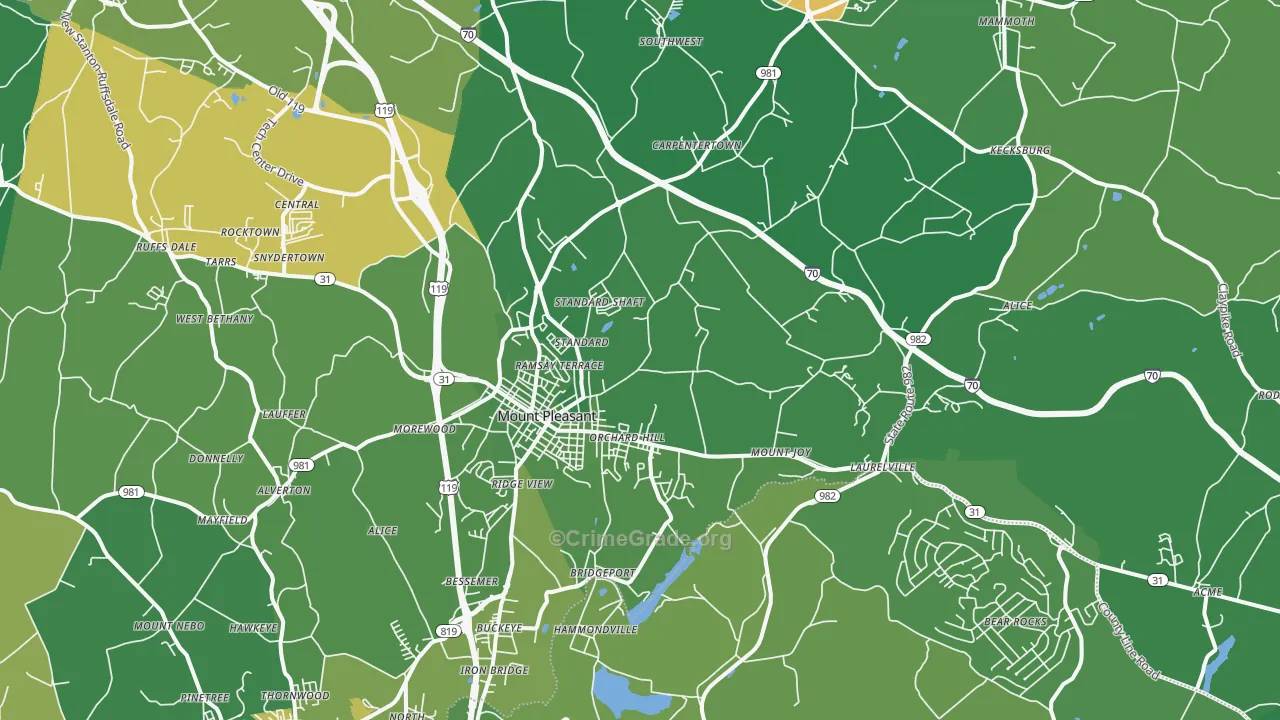 15666, PA Map of Vehicle Theft Rates