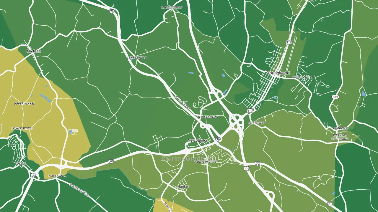 15672, PA Map of Vehicle Theft Rates