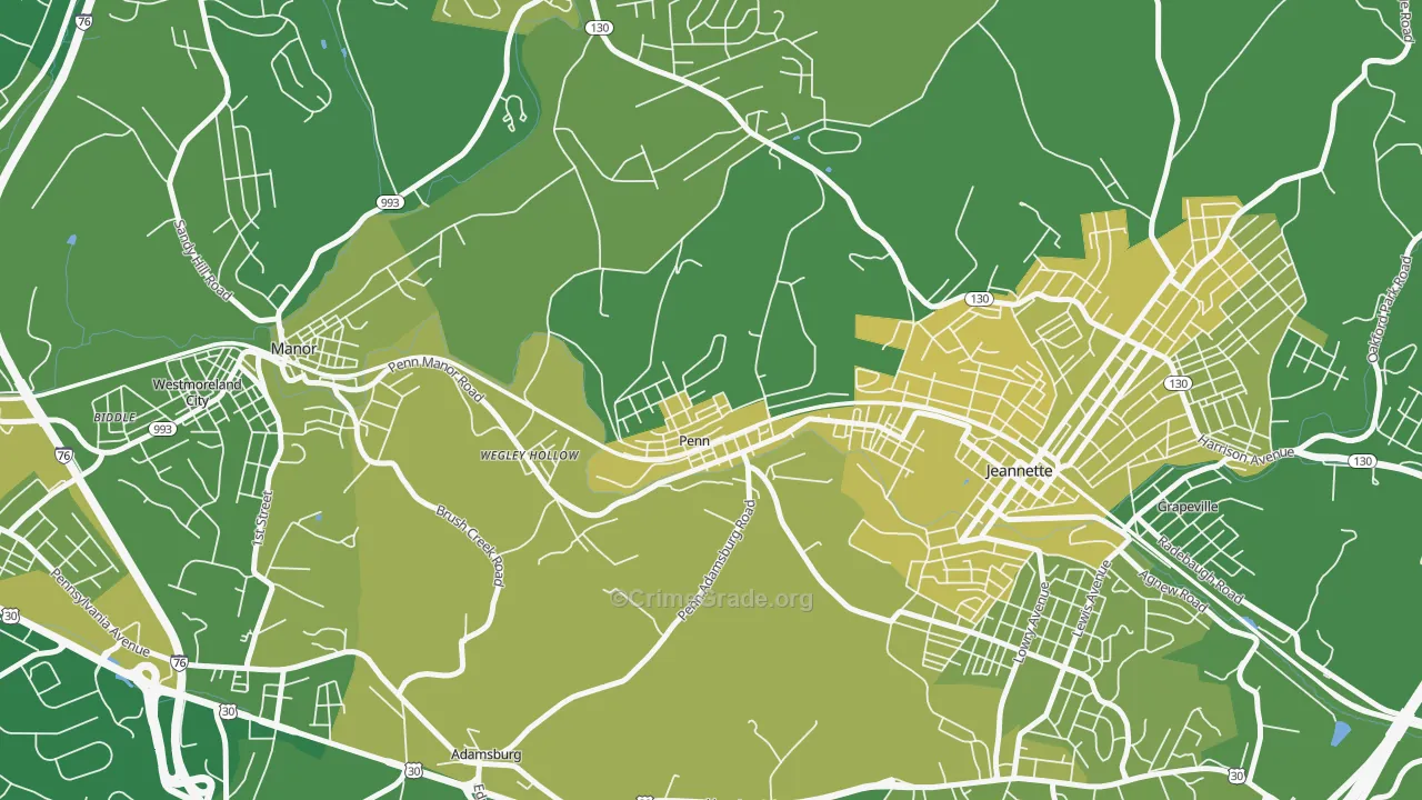 15675, PA Map of Vehicle Theft Rates
