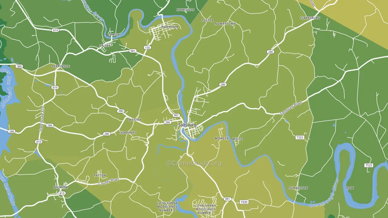 15681, PA Map of Vehicle Theft Rates