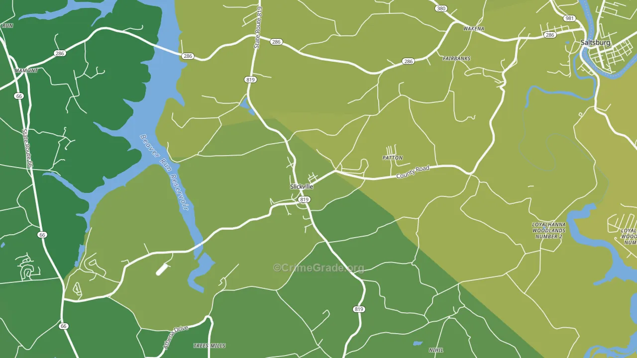15684, PA Map of Vehicle Theft Rates