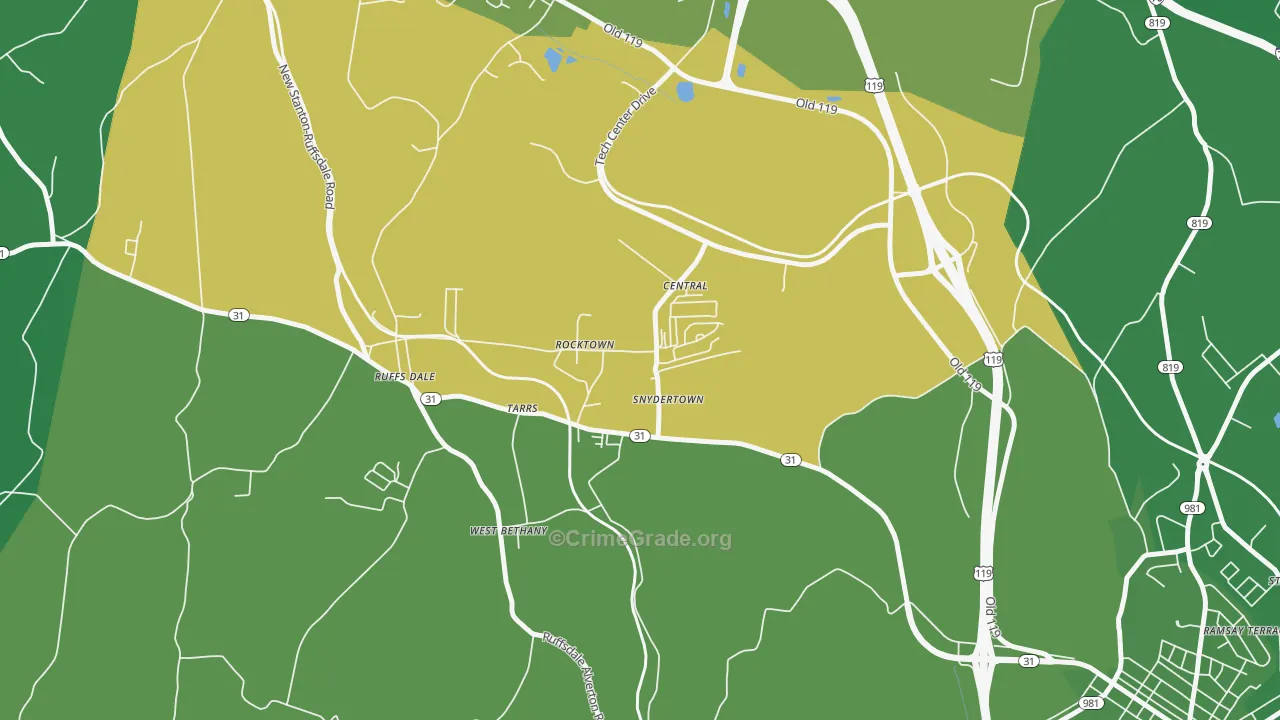 15688, PA Map of Vehicle Theft Rates
