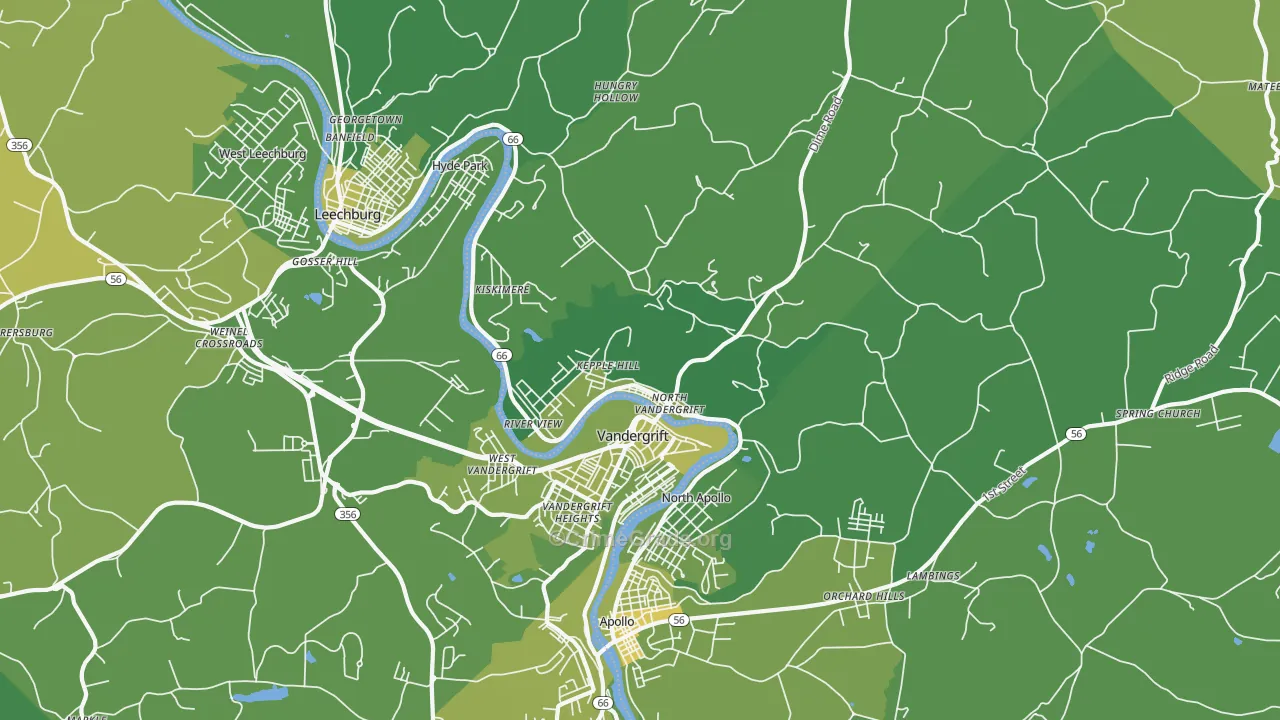 15690, PA Map of Vehicle Theft Rates