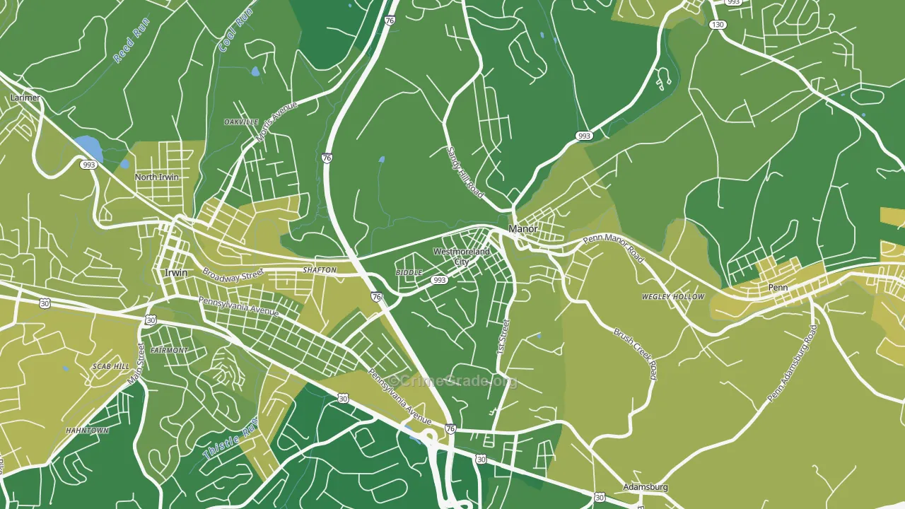 15692, PA Map of Vehicle Theft Rates