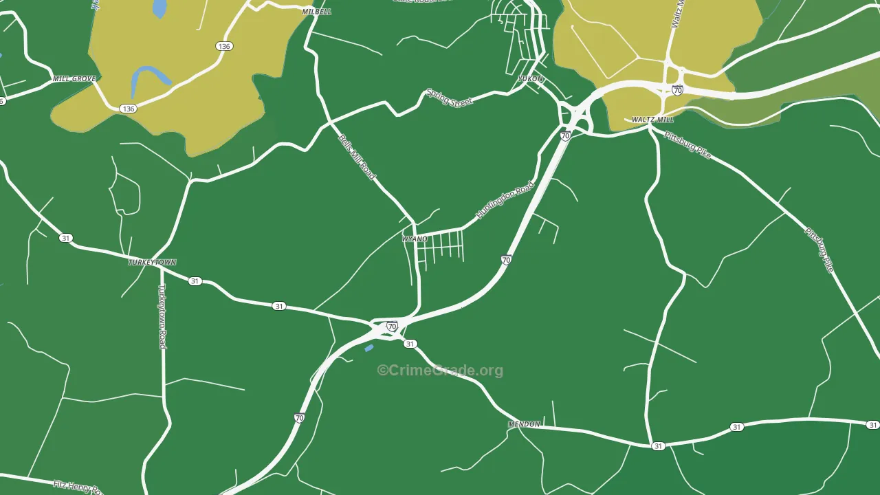 15695, PA Map of Vehicle Theft Rates