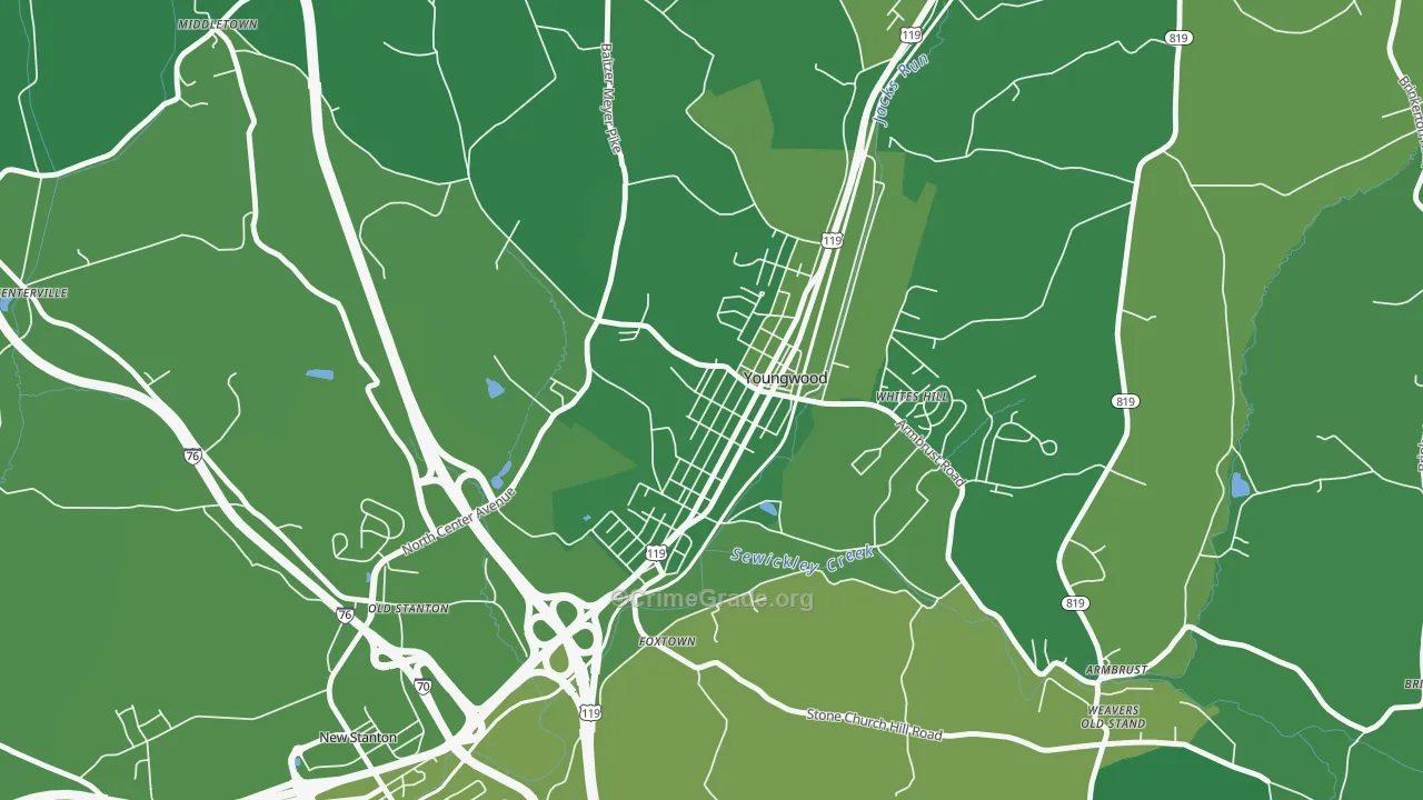 15697, PA Map of Vehicle Theft Rates