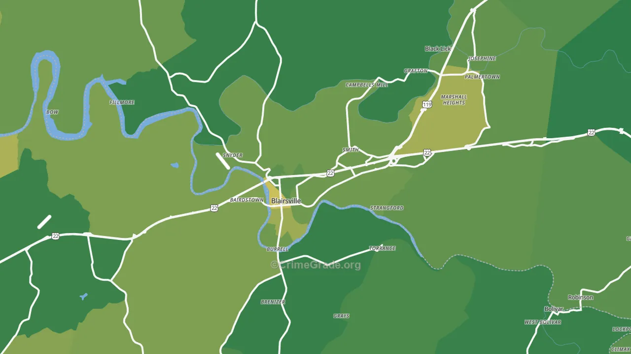 15717, PA Map of Vehicle Theft Rates