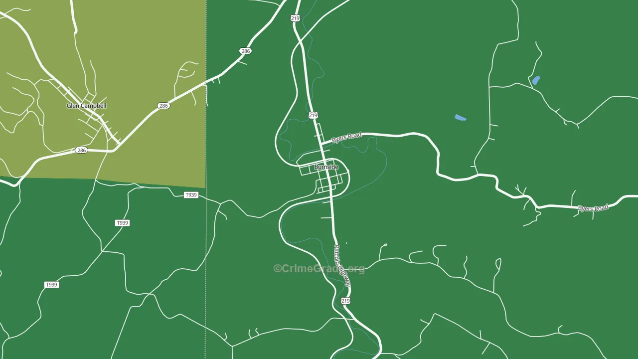 15721, PA Map of Vehicle Theft Rates