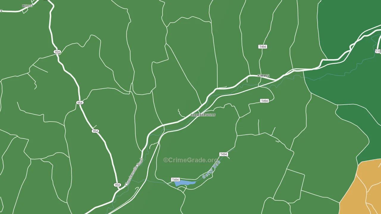 15723, PA Map of Vehicle Theft Rates