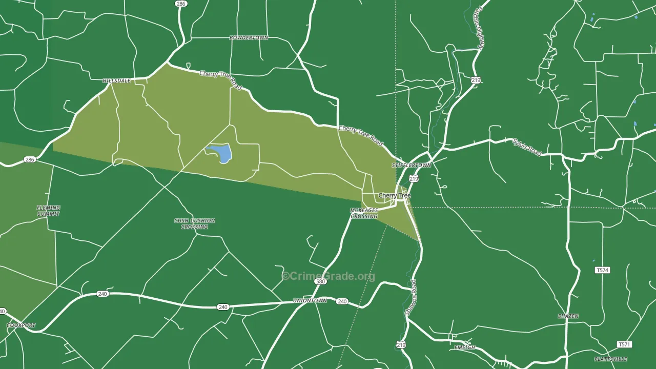 15724, PA Map of Vehicle Theft Rates