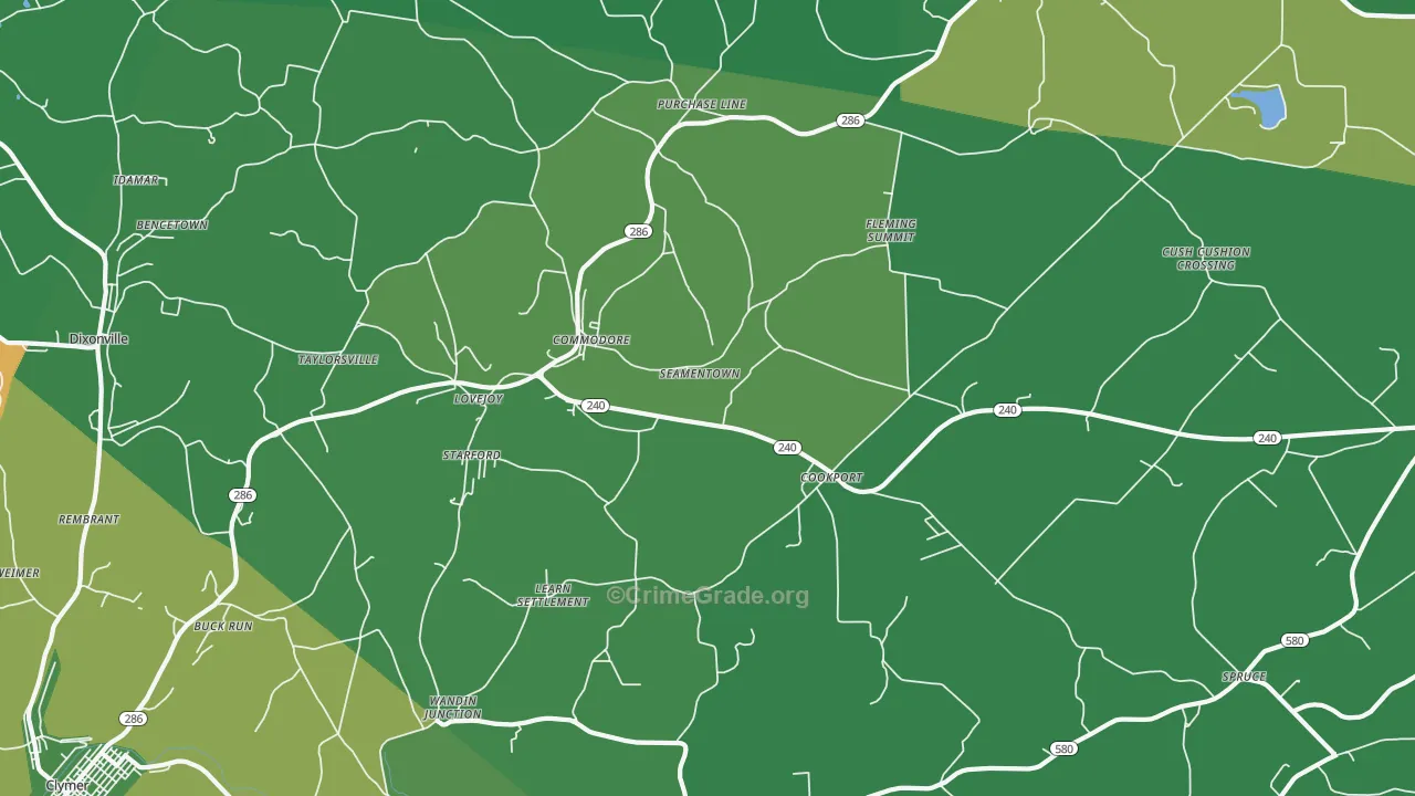 15729, PA Map of Vehicle Theft Rates