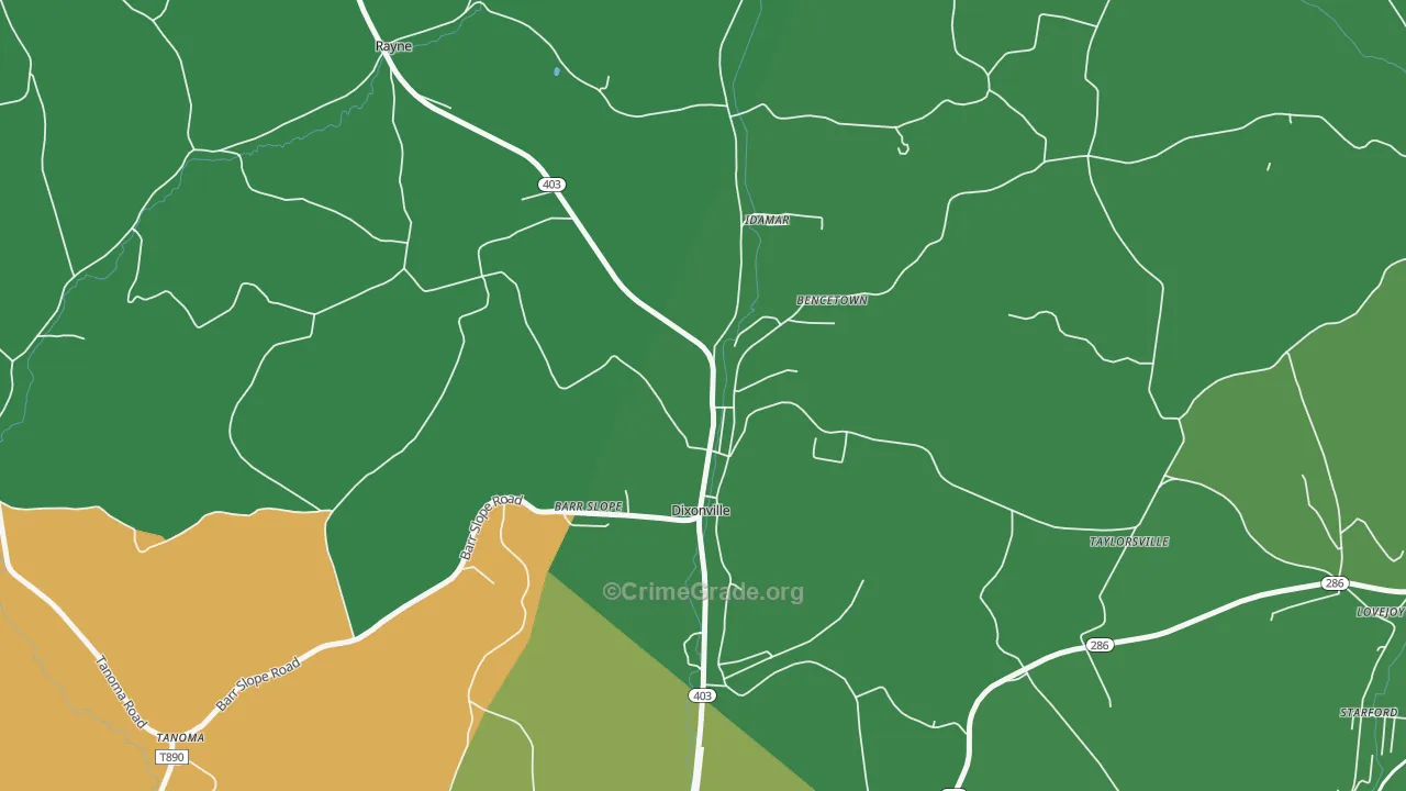 15734, PA Map of Vehicle Theft Rates