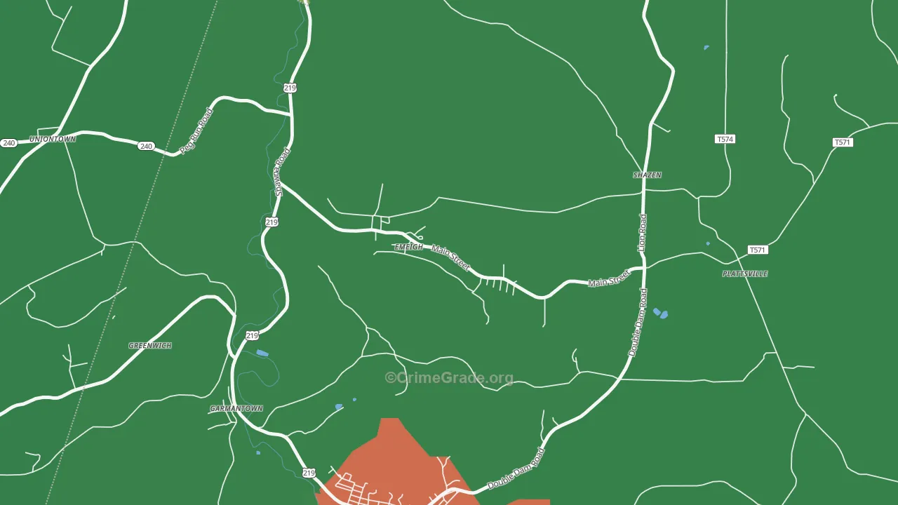 15738, PA Map of Vehicle Theft Rates
