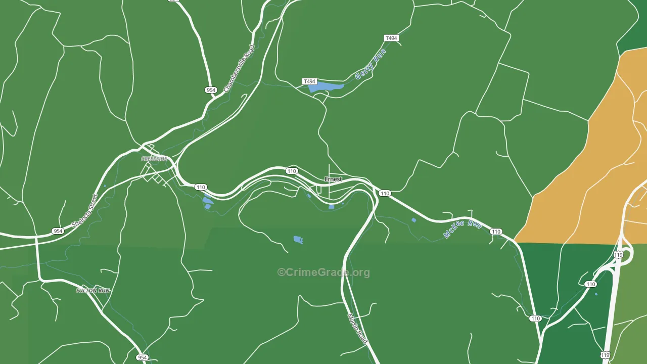 15739, PA Map of Vehicle Theft Rates