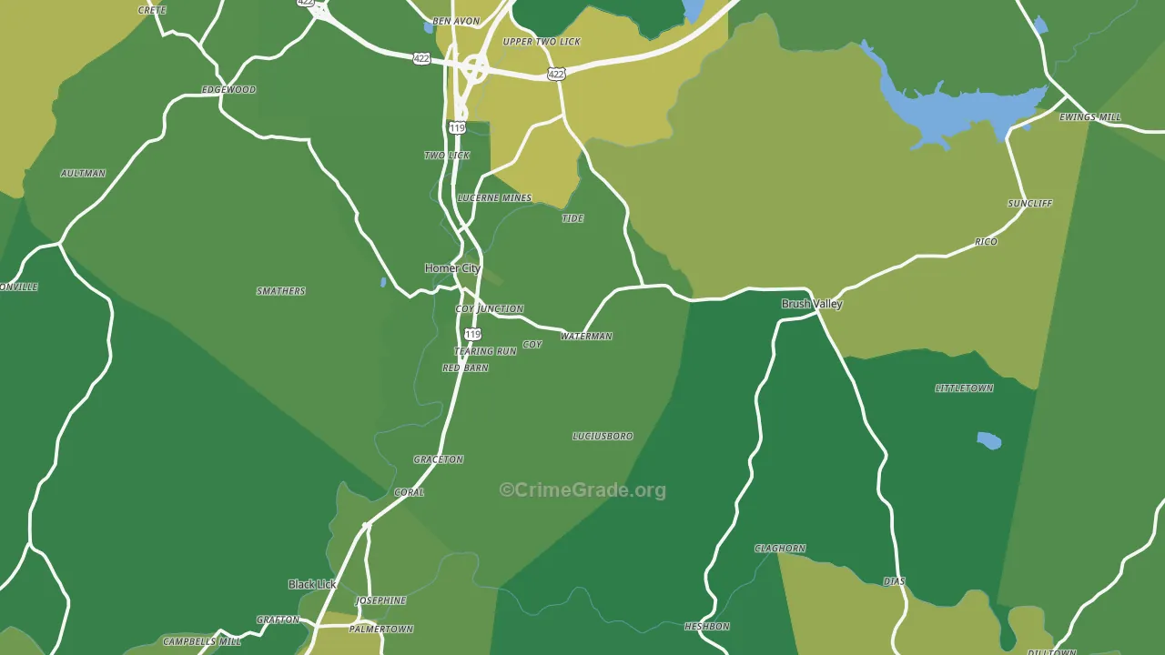 15748, PA Map of Vehicle Theft Rates