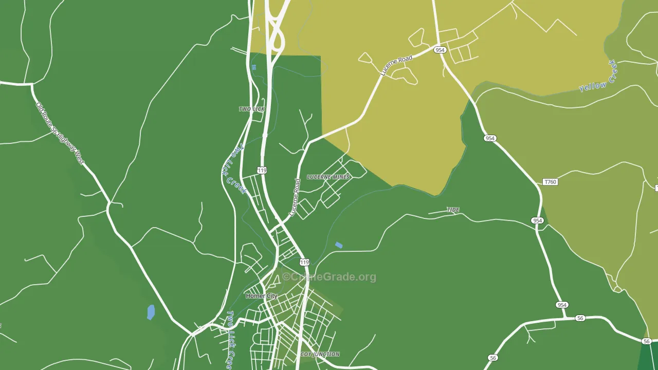 15754, PA Map of Vehicle Theft Rates