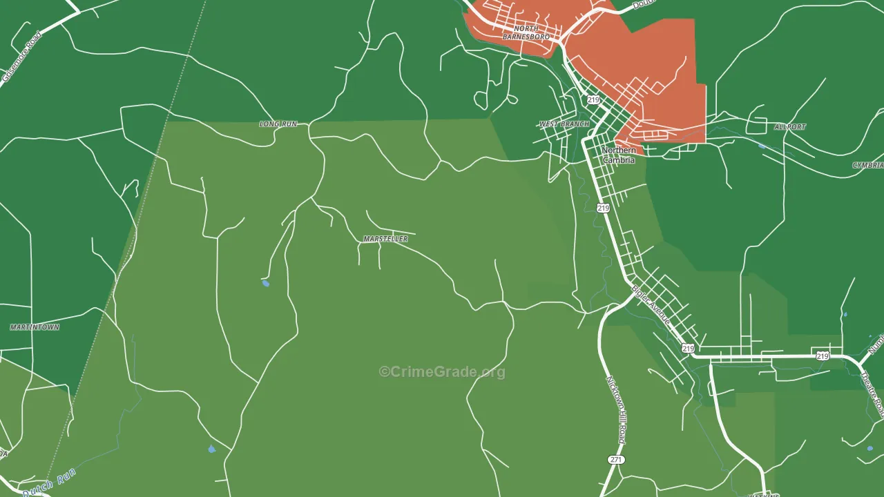 15760, PA Map of Vehicle Theft Rates