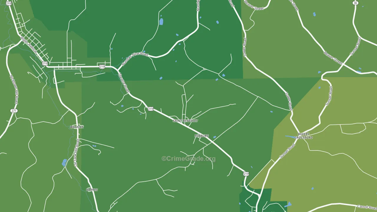 15773, PA Map of Vehicle Theft Rates