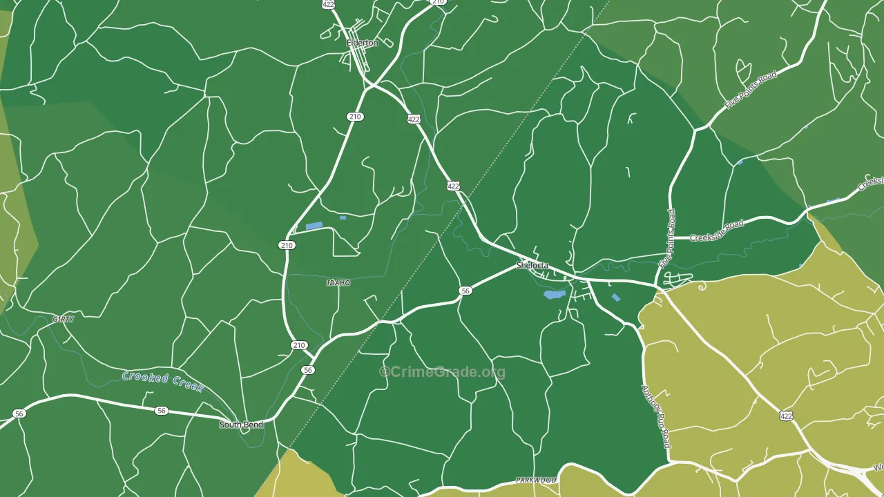 15774, PA Map of Vehicle Theft Rates
