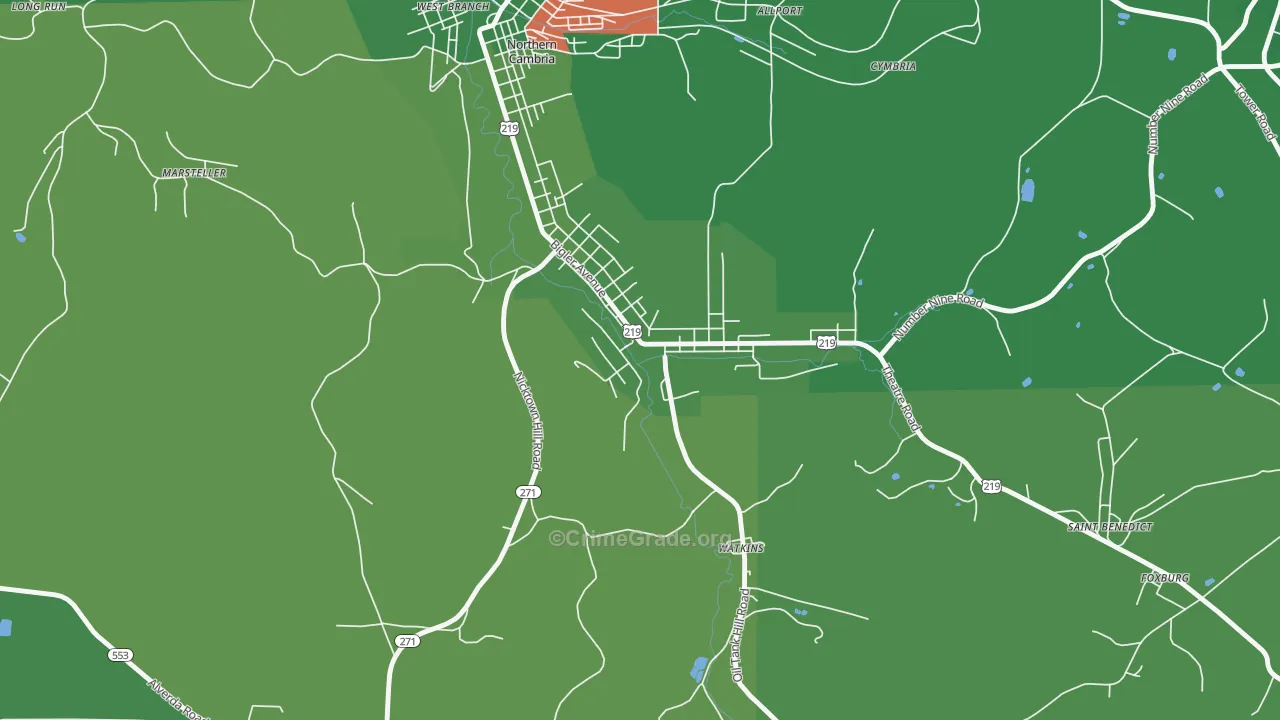 15775, PA Map of Vehicle Theft Rates