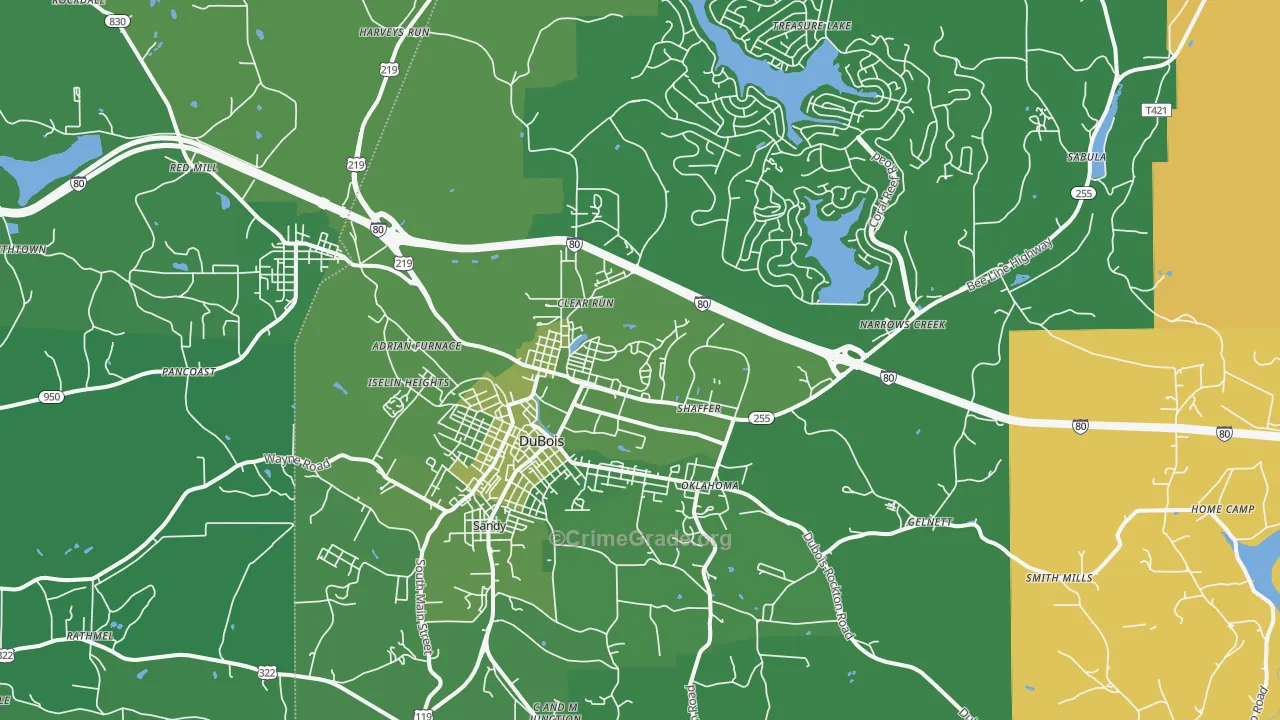 15801, PA Map of Vehicle Theft Rates