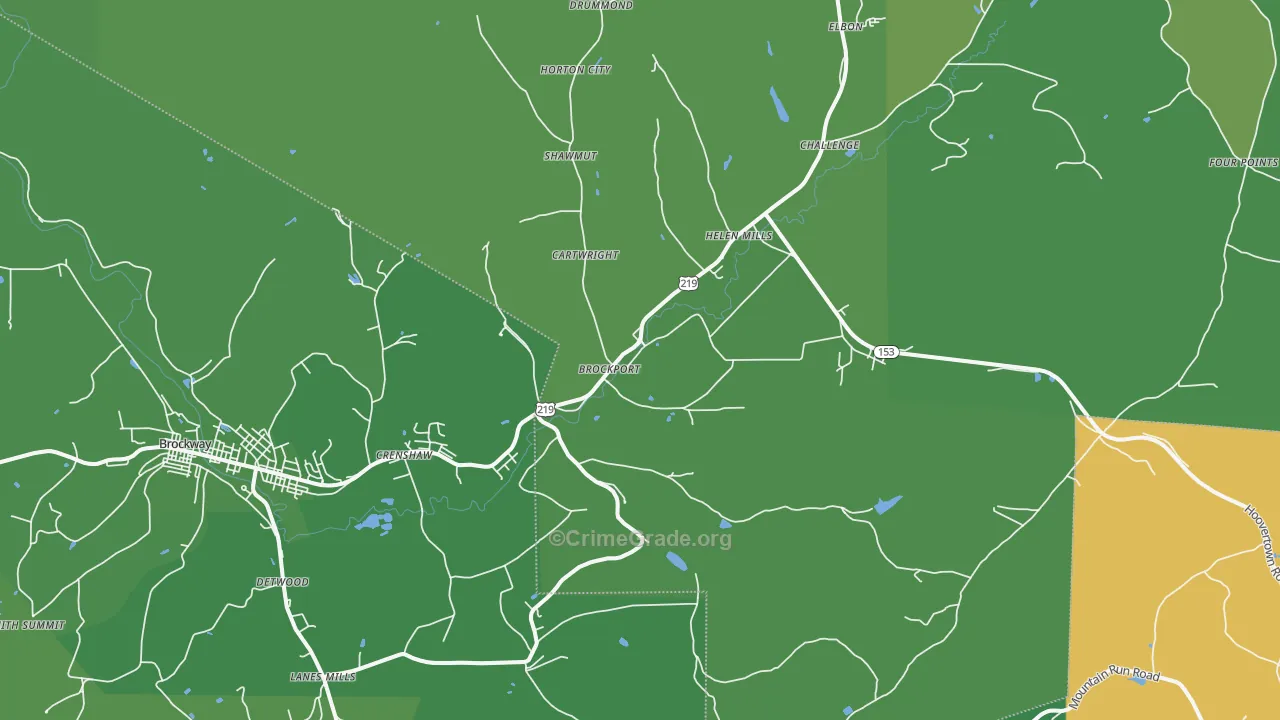 15823, PA Map of Vehicle Theft Rates
