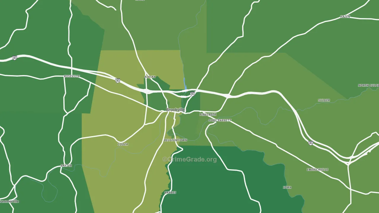 15825, PA Map of Vehicle Theft Rates