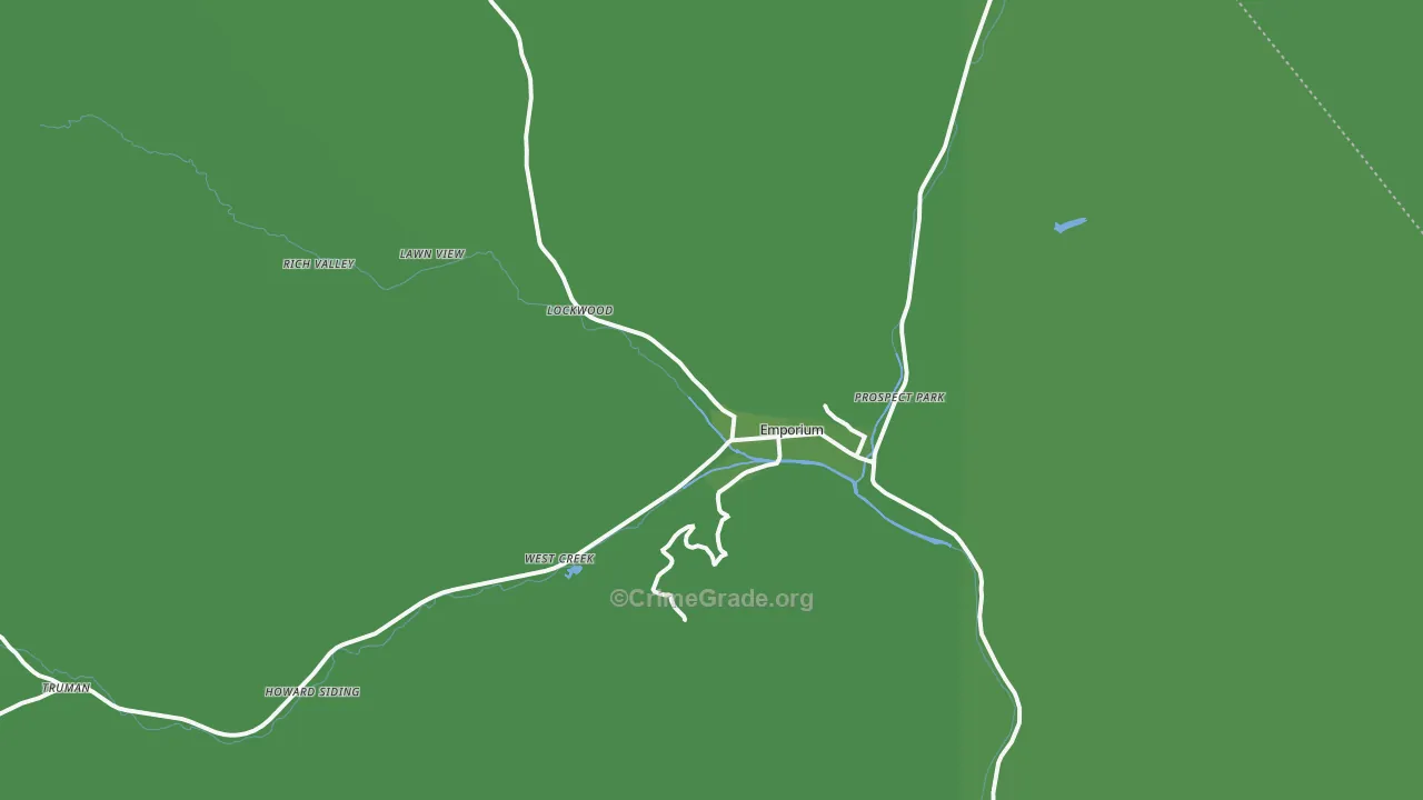 15834, PA Map of Vehicle Theft Rates