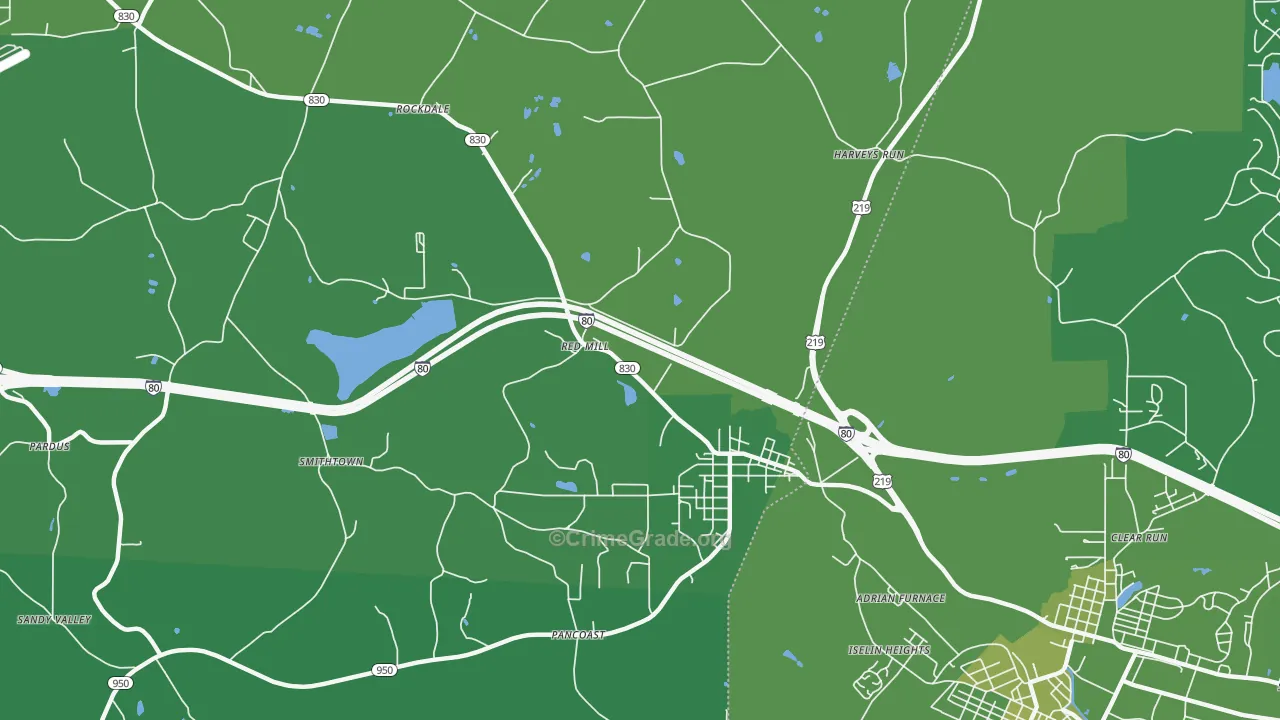 15840, PA Map of Vehicle Theft Rates