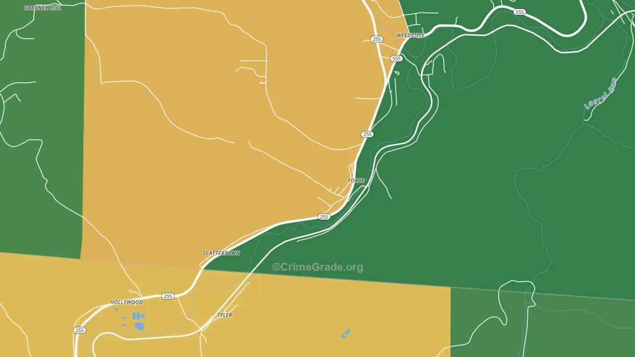 15841, PA Map of Vehicle Theft Rates