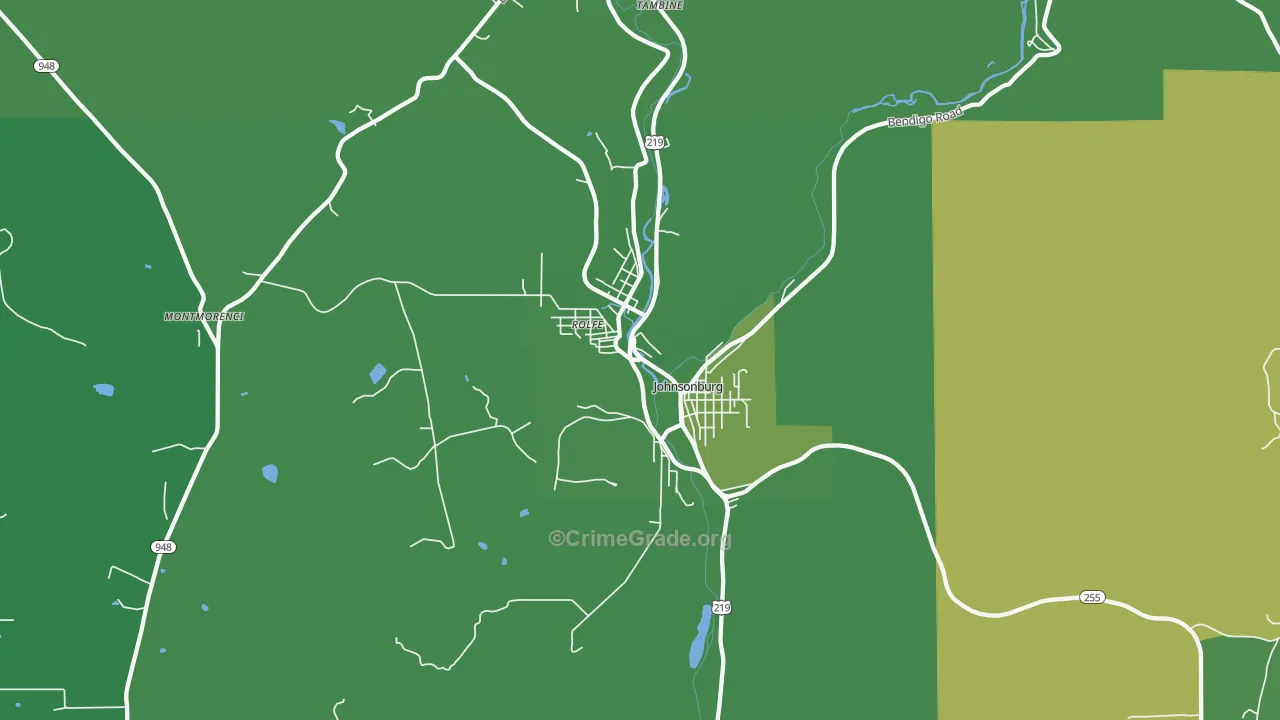 15845, PA Map of Vehicle Theft Rates