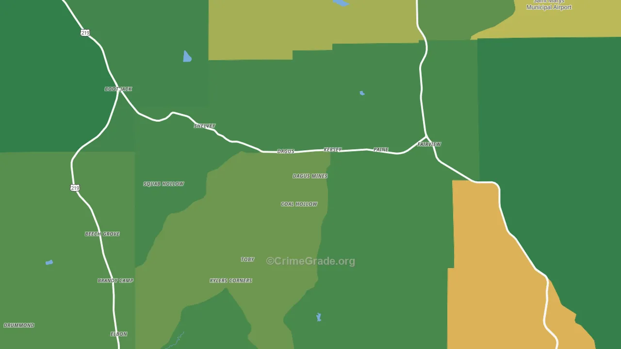 15846, PA Map of Vehicle Theft Rates