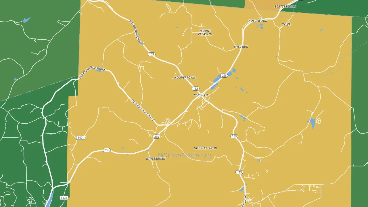 15849, PA Map of Vehicle Theft Rates