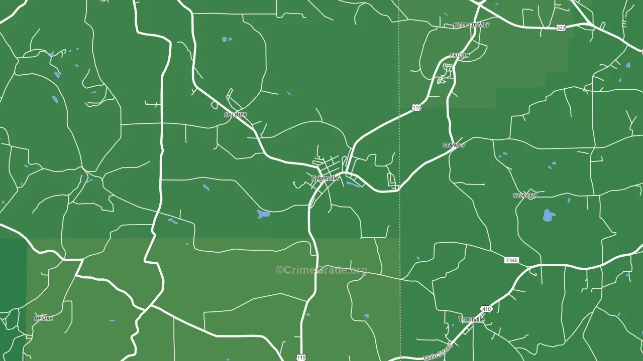 15865, PA Map of Vehicle Theft Rates
