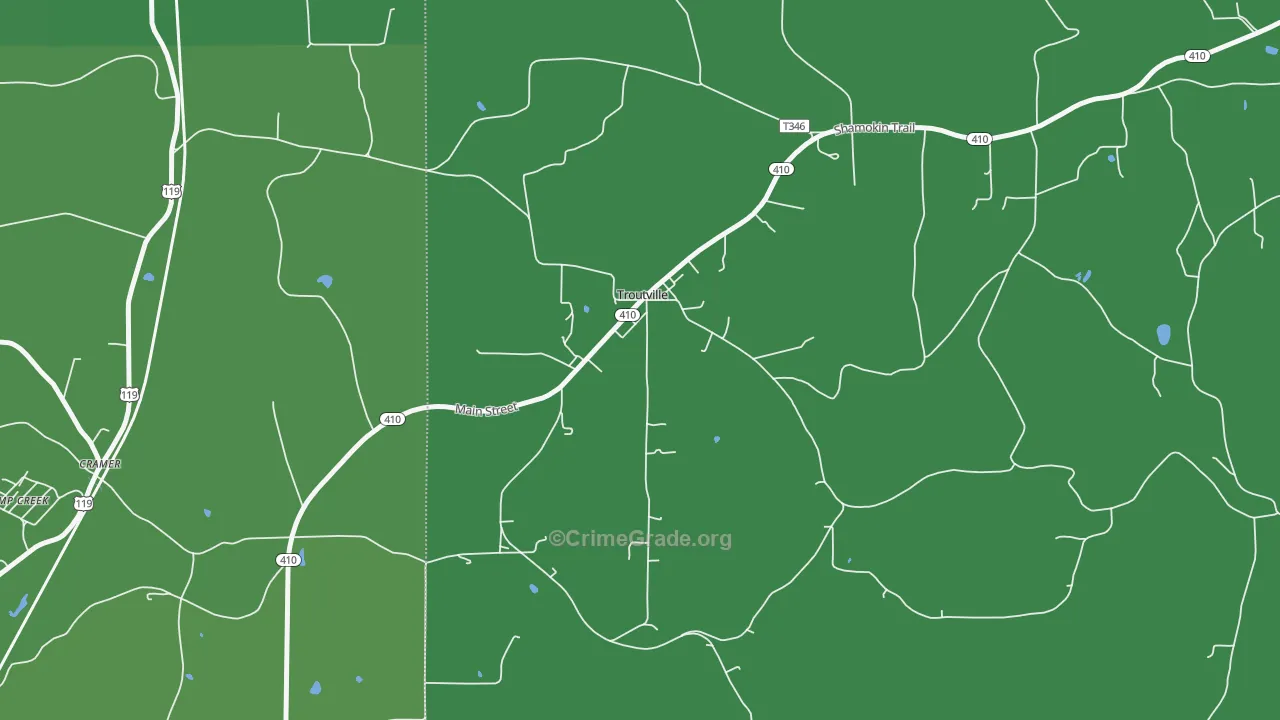 15866, PA Map of Vehicle Theft Rates