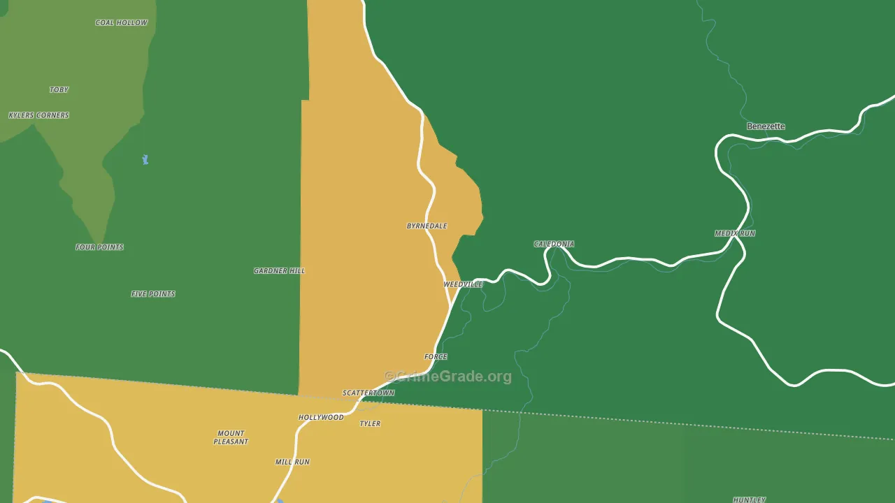 15868, PA Map of Vehicle Theft Rates