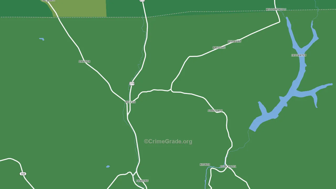 15870, PA Map of Vehicle Theft Rates