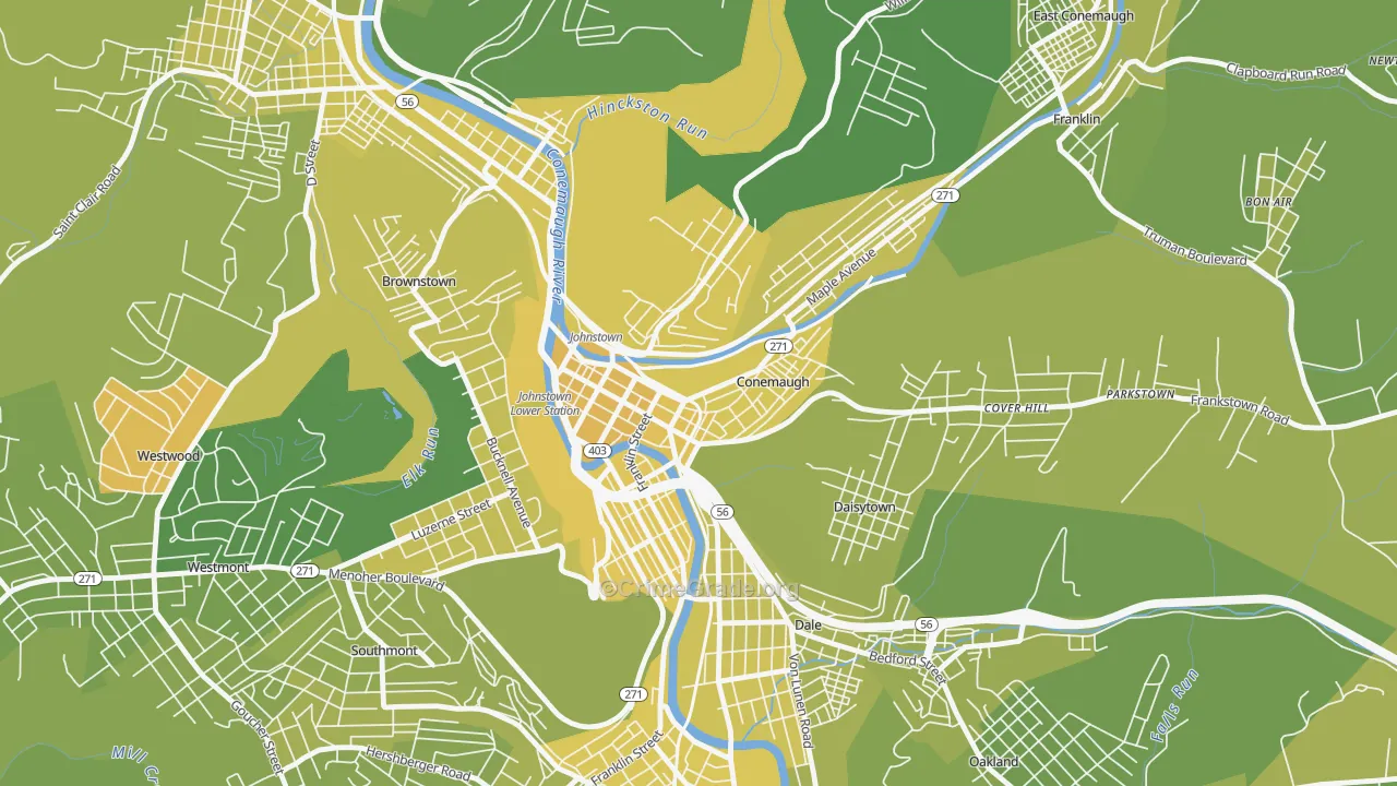 15901, PA Map of Vehicle Theft Rates