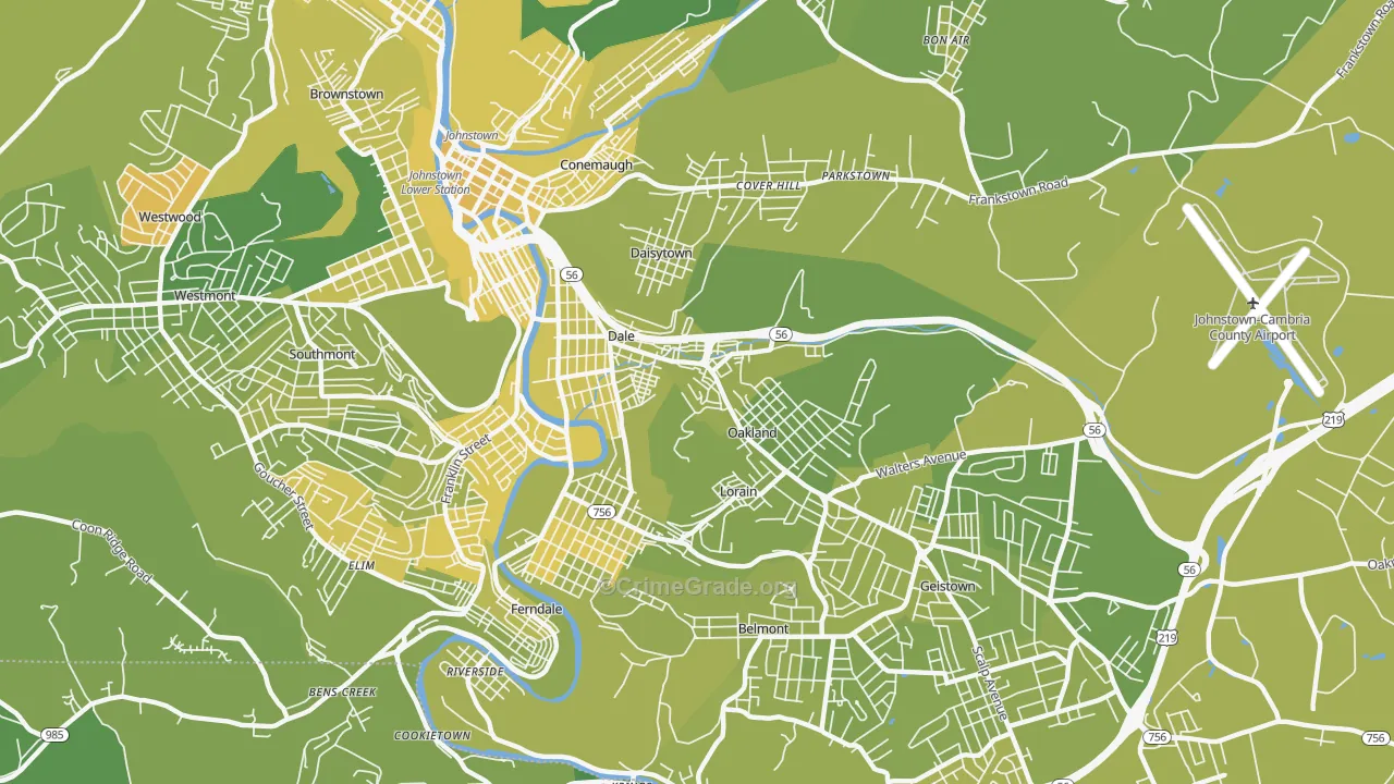 15902, PA Map of Vehicle Theft Rates