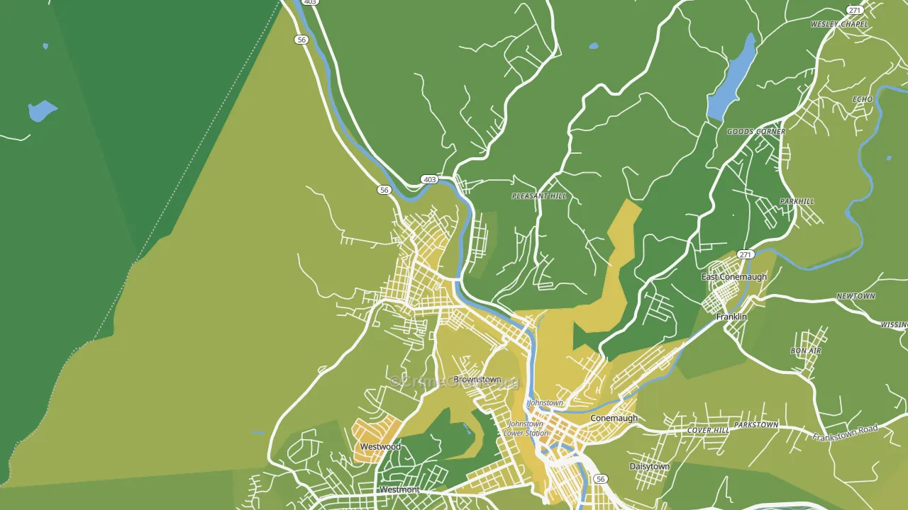 15906, PA Map of Vehicle Theft Rates