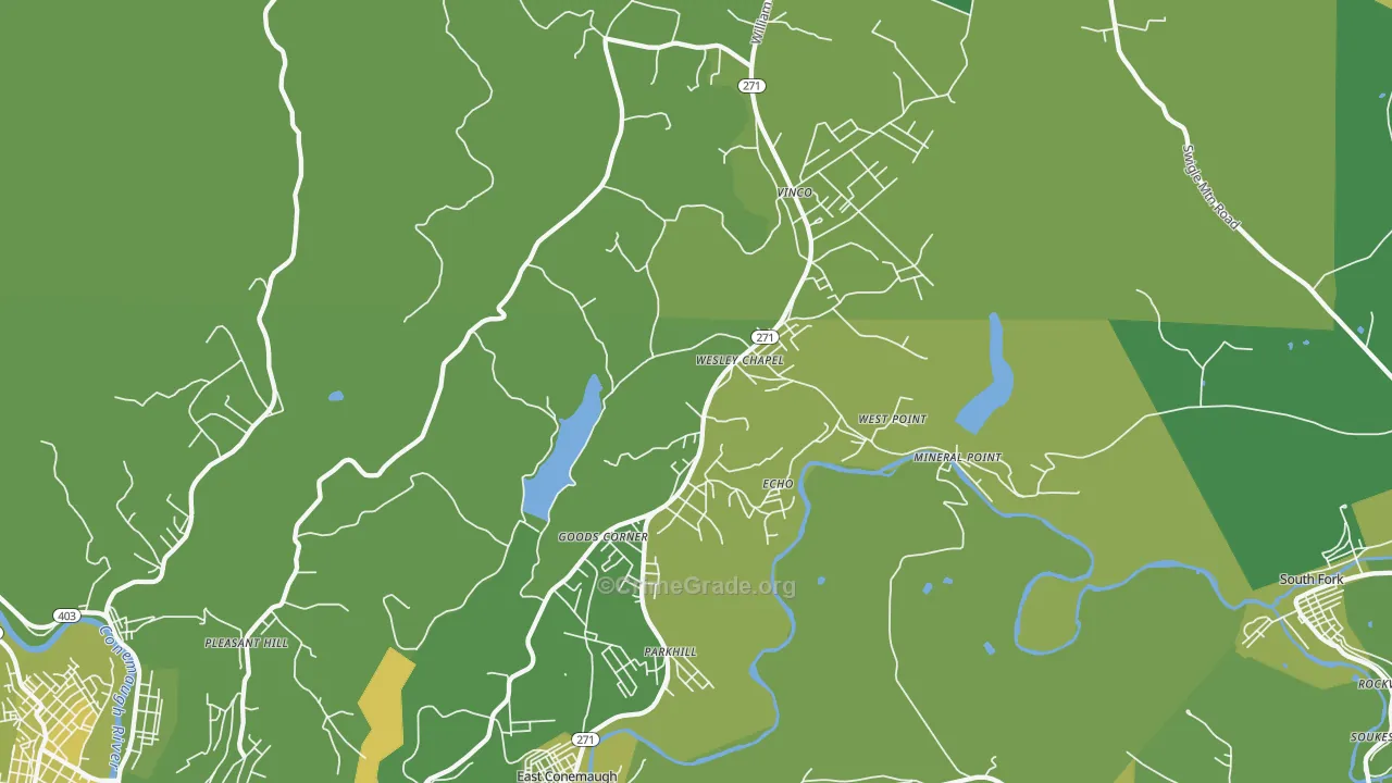 15909, PA Map of Vehicle Theft Rates