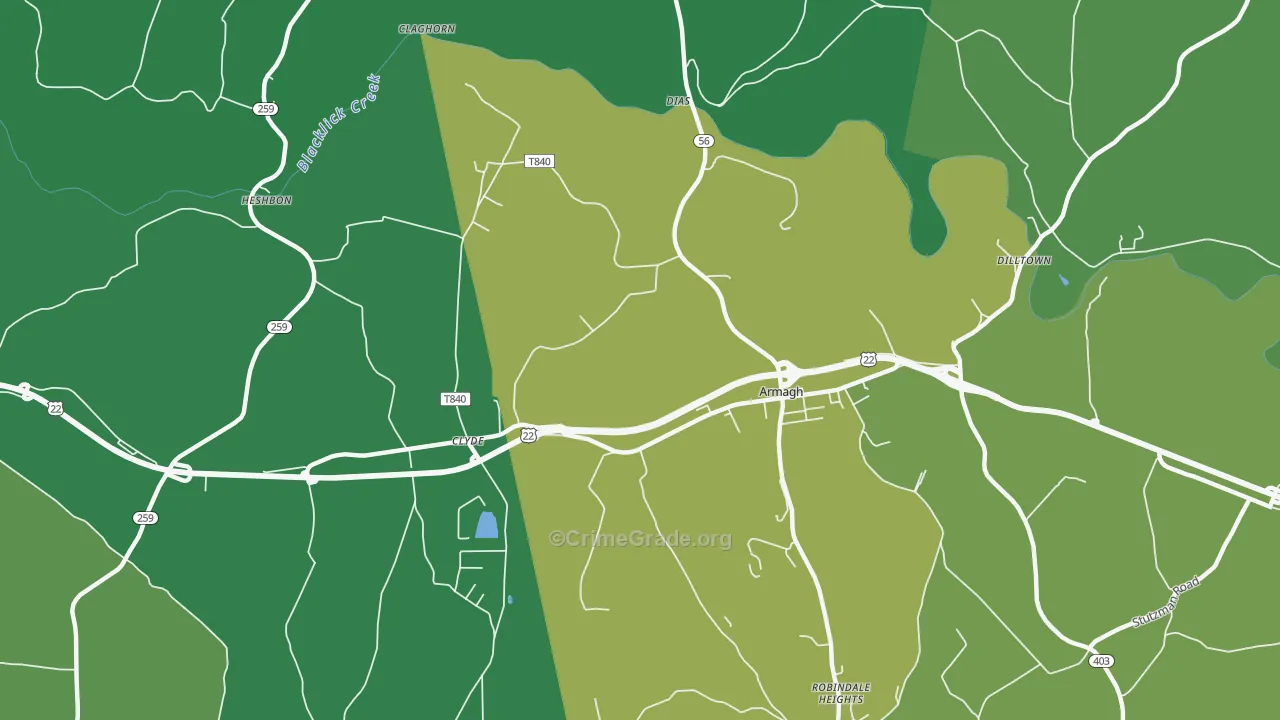15920, PA Map of Vehicle Theft Rates