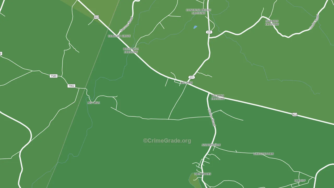 15922, PA Map of Vehicle Theft Rates