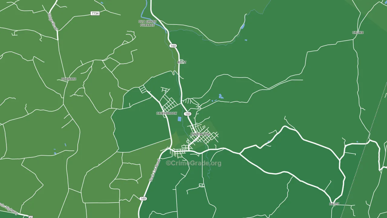 15924, PA Map of Vehicle Theft Rates