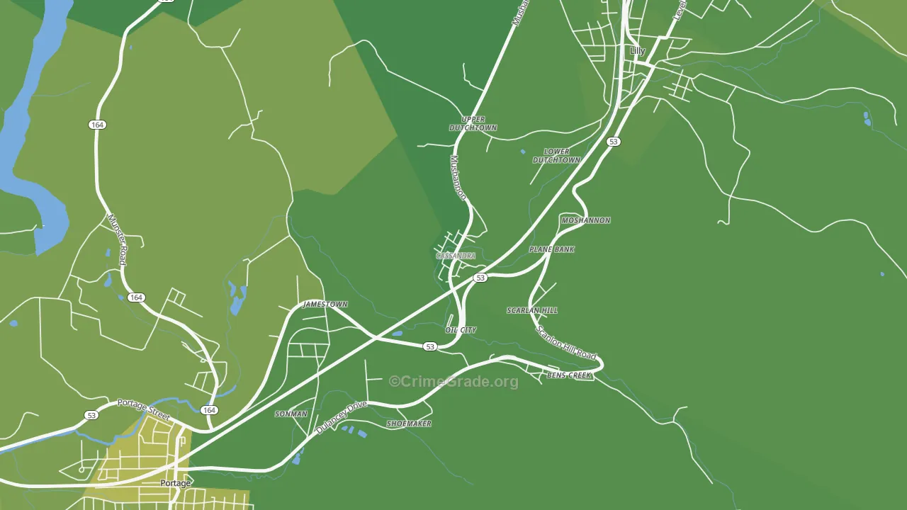15925, PA Map of Vehicle Theft Rates